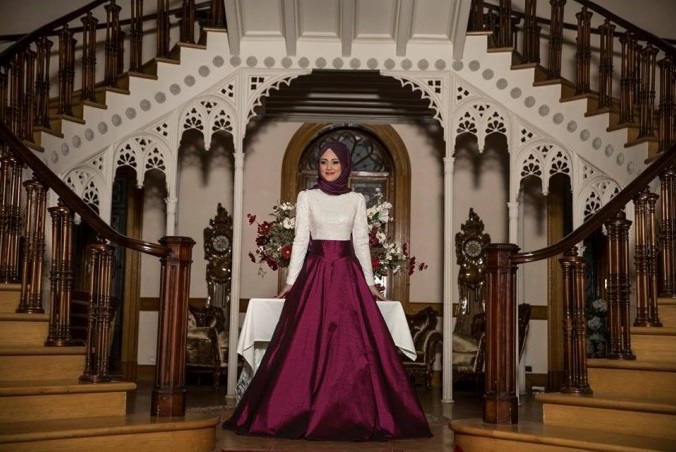 فساتين سهرة للمحجبات تركى  موضة 2015