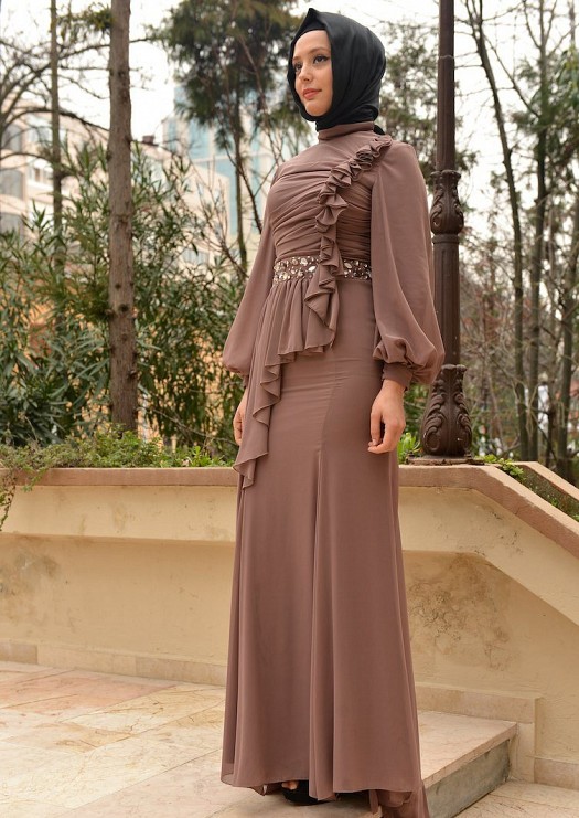 فساتين سهرة للمحجبات 2014 ,