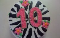 10th birthday cake zebra