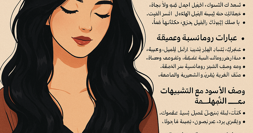 عبارات غزل عن الشعر الأسود